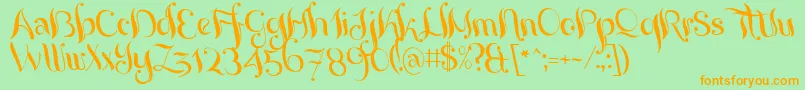 Lisätietoja Yoghurt-fontista Yoghurt-fontti – oranssit fontit vihreällä taustalla