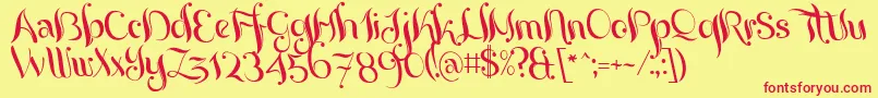 Yoghurt Font – Red Fonts on Yellow Background