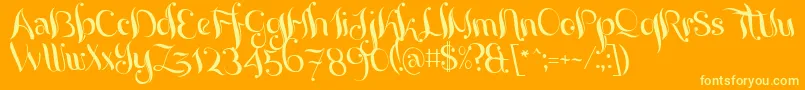 Yoghurt Font – Yellow Fonts on Orange Background