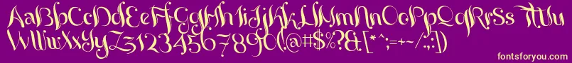 Yoghurt Font – Yellow Fonts on Purple Background