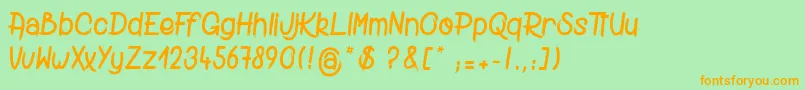DiggingTheGrave Font – Orange Fonts on Green Background