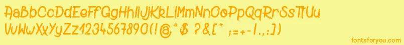 DiggingTheGrave Font – Orange Fonts on Yellow Background