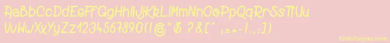 DiggingTheGrave Font – Yellow Fonts on Pink Background
