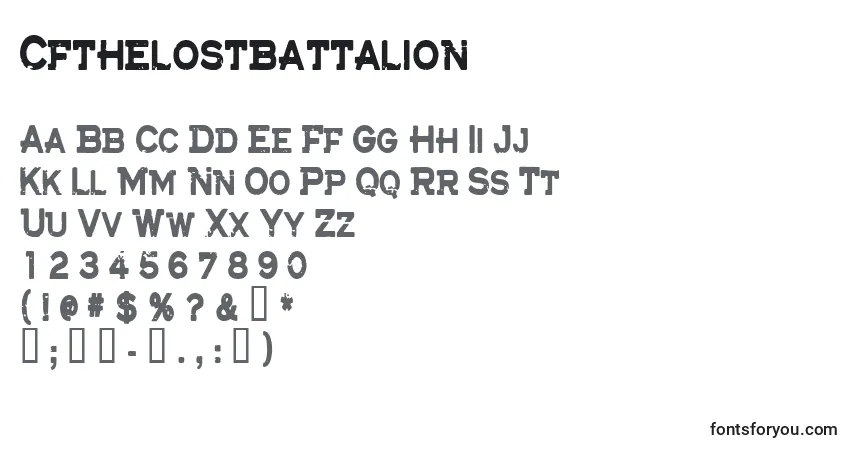 Schriftart Cfthelostbattalion – Alphabet, Zahlen, spezielle Symbole