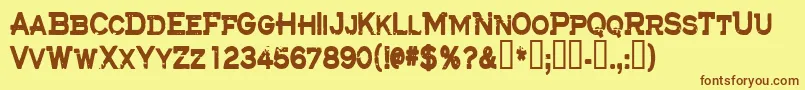 Cfthelostbattalion Font – Brown Fonts on Yellow Background