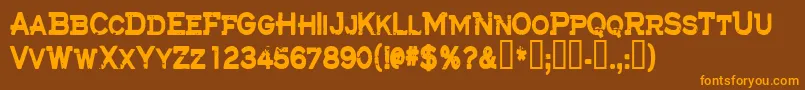 Cfthelostbattalion Font – Orange Fonts on Brown Background