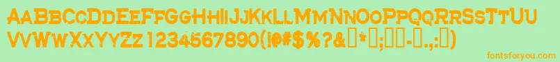 Cfthelostbattalion Font – Orange Fonts on Green Background