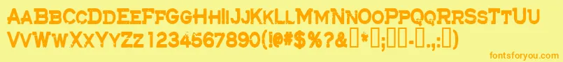 Cfthelostbattalion Font – Orange Fonts on Yellow Background