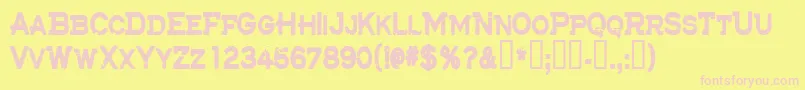Cfthelostbattalion Font – Pink Fonts on Yellow Background