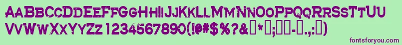 Cfthelostbattalion Font – Purple Fonts on Green Background