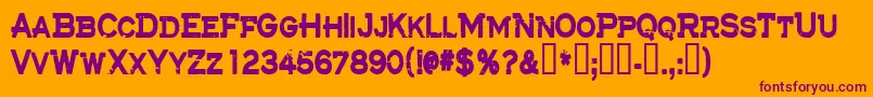 Cfthelostbattalion Font – Purple Fonts on Orange Background