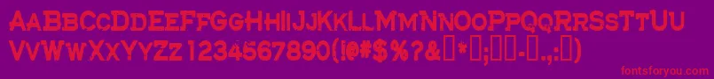 Cfthelostbattalion-Schriftart – Rote Schriften auf violettem Hintergrund