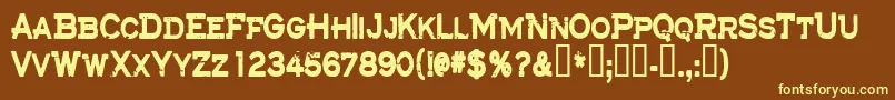 Cfthelostbattalion Font – Yellow Fonts on Brown Background