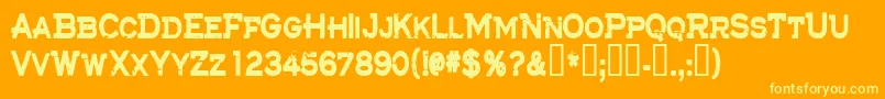 Cfthelostbattalion Font – Yellow Fonts on Orange Background