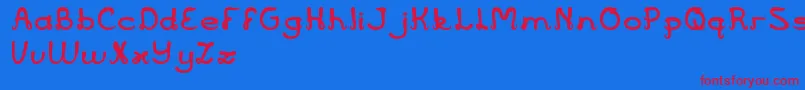 Czcionka JazzMusic – czerwone czcionki na niebieskim tle