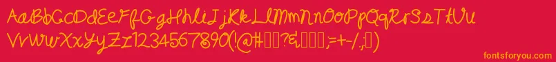 RandomType Font – Orange Fonts on Red Background