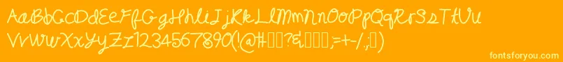 フォントRandomType – オレンジの背景に黄色の文字
