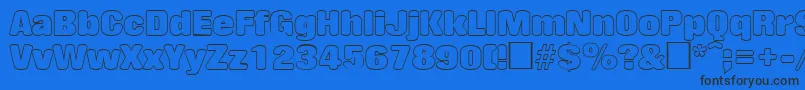 RollingoutlineRegular Font – Black Fonts on Blue Background