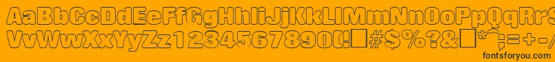 RollingoutlineRegular Font – Black Fonts on Orange Background