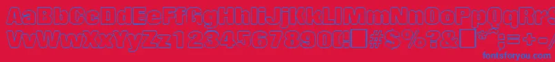 RollingoutlineRegular Font – Blue Fonts on Red Background