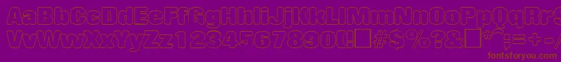 RollingoutlineRegular Font – Brown Fonts on Purple Background