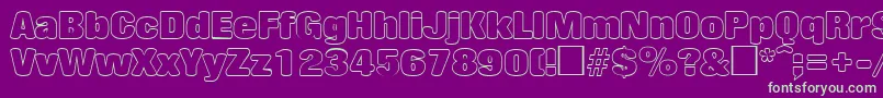 RollingoutlineRegular Font – Green Fonts on Purple Background