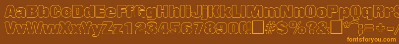 RollingoutlineRegular Font – Orange Fonts on Brown Background