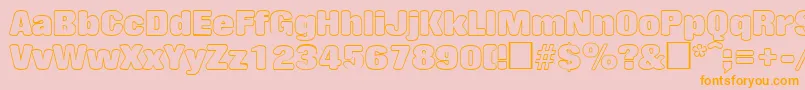 RollingoutlineRegular Font – Orange Fonts on Pink Background