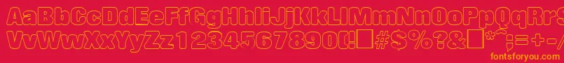 RollingoutlineRegular Font – Orange Fonts on Red Background