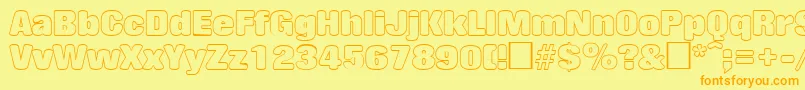 RollingoutlineRegular Font – Orange Fonts on Yellow Background