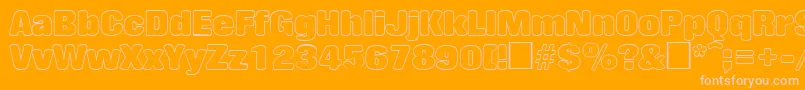 RollingoutlineRegular Font – Pink Fonts on Orange Background