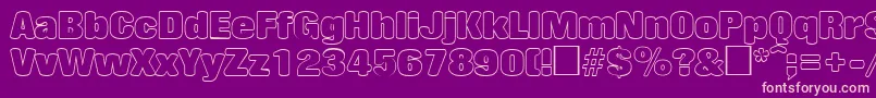 RollingoutlineRegular Font – Pink Fonts on Purple Background