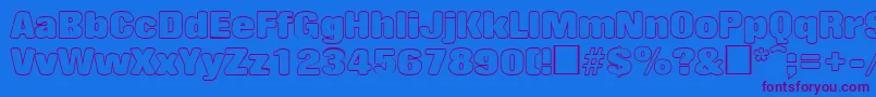 RollingoutlineRegular Font – Purple Fonts on Blue Background