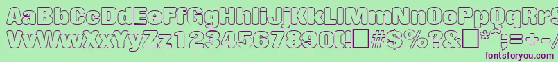 RollingoutlineRegular Font – Purple Fonts on Green Background