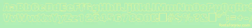 RollingoutlineRegular Font – Yellow Fonts on Green Background