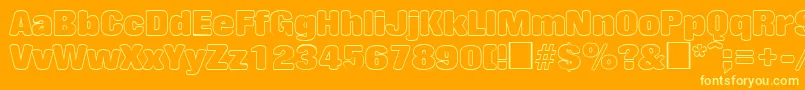 RollingoutlineRegular Font – Yellow Fonts on Orange Background