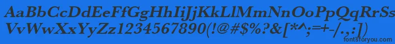 UrwbaskertwidBoldOblique Font – Black Fonts on Blue Background