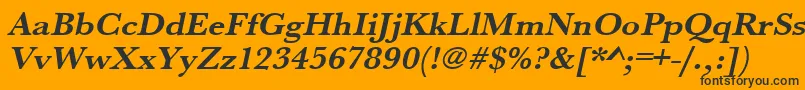 Police UrwbaskertwidBoldOblique – polices noires sur fond orange