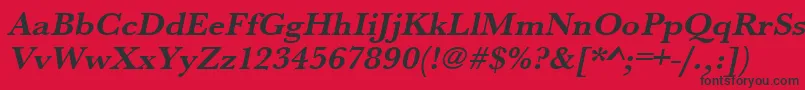 UrwbaskertwidBoldOblique Font – Black Fonts on Red Background