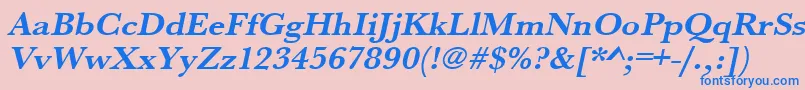 UrwbaskertwidBoldOblique Font – Blue Fonts on Pink Background