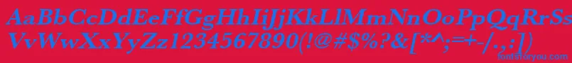 UrwbaskertwidBoldOblique Font – Blue Fonts on Red Background