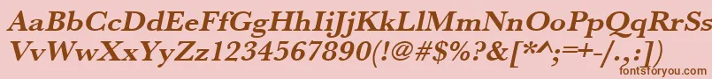 UrwbaskertwidBoldOblique-Schriftart – Braune Schriften auf rosa Hintergrund