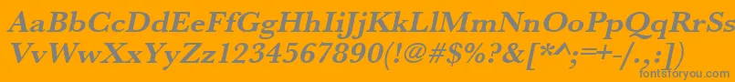 Police UrwbaskertwidBoldOblique – polices grises sur fond orange