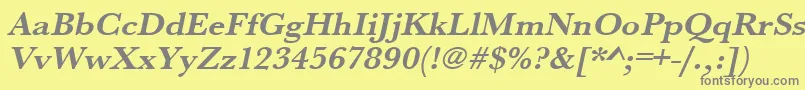 UrwbaskertwidBoldOblique Font – Gray Fonts on Yellow Background