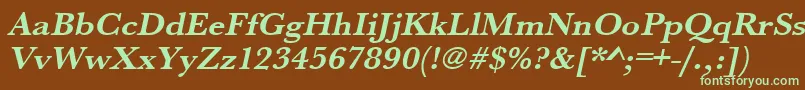 UrwbaskertwidBoldOblique Font – Green Fonts on Brown Background