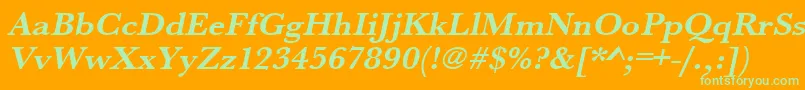 UrwbaskertwidBoldOblique Font – Green Fonts on Orange Background