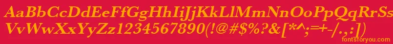 UrwbaskertwidBoldOblique Font – Orange Fonts on Red Background