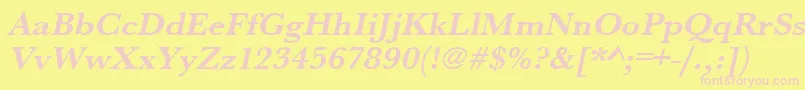 UrwbaskertwidBoldOblique Font – Pink Fonts on Yellow Background