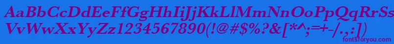 UrwbaskertwidBoldOblique Font – Purple Fonts on Blue Background