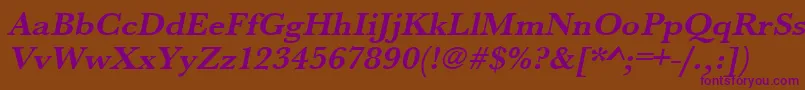 UrwbaskertwidBoldOblique Font – Purple Fonts on Brown Background